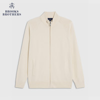 Brooks Brothers/布克兄弟男士秋冬季款纯棉休闲毛衣外套拉链开衫 1001-白色 S