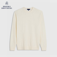 精选|Brooks Brothers/布克兄弟男秋冬款棉混纺休闲圆领针织毛衣 1001-米白 XL