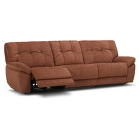 大件超省：乐至宝 云中漫步绒布0靠墙双电动功能沙发 红 2.81m