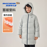斯凯奇 儿童中长款连帽保暖羽绒服