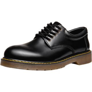 马登 英伦风真皮休闲皮鞋 男商务通勤牛筋底工装鞋