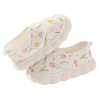 婧麒 月子鞋秋冬季包跟软厚底拖鞋11月冬产后室内坐月子防滑透气鞋