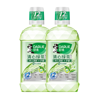 DARLIE 好来 原黑人)清心绿茶漱口水套装2支1000ml  温和无酒精