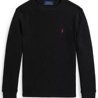 Boys 8-20 Waffle-Knit Cotton Long-Sleeve T-Shirt