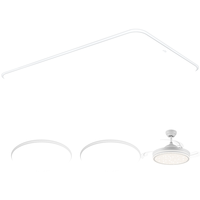 雷士 NVC   LightingLED全光谱普瑞护眼智能吸顶灯小白灯简约奶油风客厅卧室灯具白雪 【IP50普瑞全光谱】两室两厅带风扇