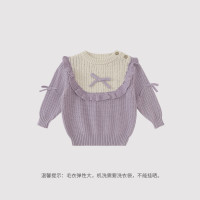 巴厘小猪 女童纯棉针织衫 紫色 90