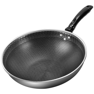 味之享 WeiZhiXiang 316不锈钢炒锅 可立盖30cm+锅铲+洗碗布