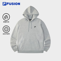 章昊同款FILA FUSION斐乐潮牌款卫衣2025秋宽松加绒上衣 【加绒版】浮云灰花灰-MG 175/96A/L