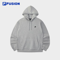 章昊同款FILA FUSION斐乐潮牌款卫衣2025秋宽松加绒上衣 【常规版】浮云灰花灰-MG 165/88A/S