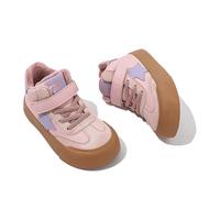 天美意儿童运动鞋加绒女童二棉鞋防水小孩滑板鞋大童 粉色 31码