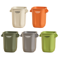 靓涤大垃圾桶无盖饭店商用厨房户外餐厅大号加厚收纳玩具衣物栽花 升级带手提橄榄绿24L+75只垃圾袋