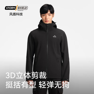伯希和（Pelliot）户外软壳女防风保暖外套男休闲加绒内胆登山服11230601黑男XXXL 曜石黑【男】