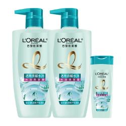 巴黎欧莱雅 'OREAL PARIS 欧莱雅透明质酸套装洗发水女控油去头屑柔顺无硅油洗发露持久清爽