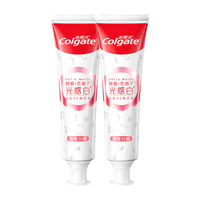 高露洁（Colgate）双抗光感白牙膏去渍酵素美白负离子去黄京东自营白桃120g*2  清露白桃 120g*2支