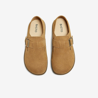 BASTO 百思圖 2025秋季簡約復(fù)古休閑勃肯鞋平跟圓頭女單鞋D3097CA5 駝色 37