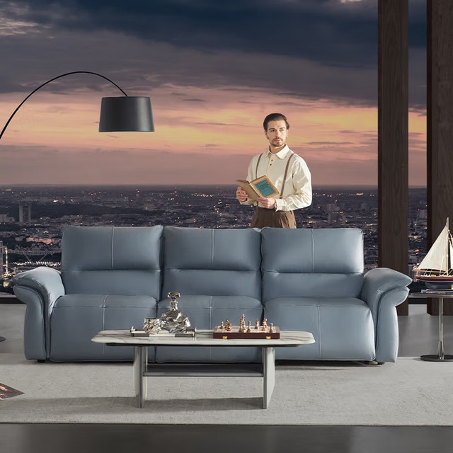 乐至宝 LAZBOY 真皮沙发大航海家GN.505 2.8m 三人位双电动【深海黑】