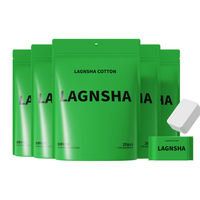 浪莎（langsha）一次性压缩毛巾100粒*5包旅行便携洗脸巾出差酒店加厚绵柔巾