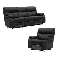 LAZBOY乐至宝真皮功能沙发客厅中小户型682旧金山3.78m黑3+1【30天】 魅影黑