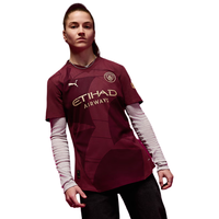 彪马(PUMA)曼城第二客场球迷版球衣吸湿速干短袖T恤运动上衣775201 酒红色-03 M (175/96A)