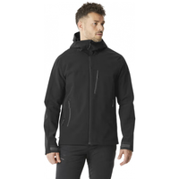 迪卡侬户外休闲衣户外徒步软壳衣防泼水加绒冲锋衣内胆MT500男款 经典黑 XL