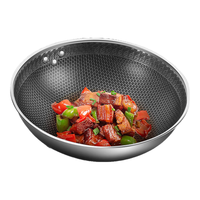 味之享 WeiZhiXiang316不锈钢炒锅蜂窝不粘锅家用炒锅电磁炉燃气灶炒菜锅家用 【304】全面屏30cm+锅铲+洗碗布