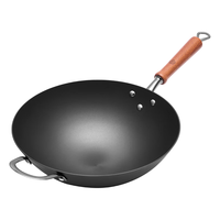 王源吉【厨房好物】炒锅铸铁锅窒化炒菜锅家用无涂层不粘锅燃气铁锅32cm