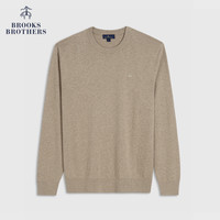 精选|Brooks Brothers/布克兄弟男秋冬款棉混纺休闲圆领针织毛衣 2003-浅棕 S
