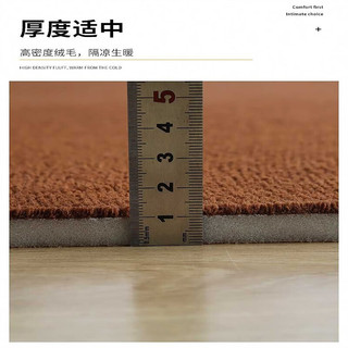 恋苑简约现代短绒地毯卧室床边地毯家用飘窗满铺儿童阅读区 枚红色 120*200cm