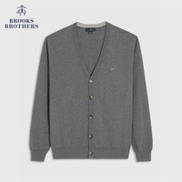 Brooks Brothers/布克兄弟男士休闲简约款薄外套针织开衫 0007-灰色 S
