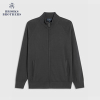 Brooks Brothers/布克兄弟男士秋冬季款纯棉休闲毛衣外套拉链开衫 0007-灰色 M