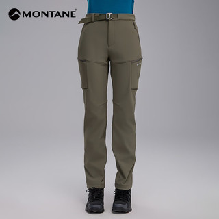 MONTANE盟泰恩CIMA XT PANTS男女横绒软壳裤 多功能防泼水徒步耐磨软壳裤 女款（浅苔绿色） XL 36