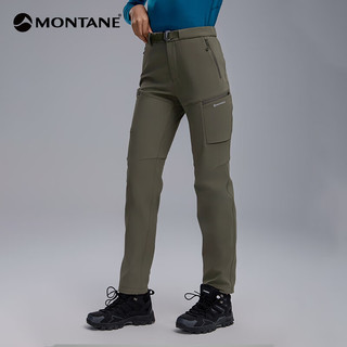 MONTANE盟泰恩CIMA XT PANTS男女横绒软壳裤 多功能防泼水徒步耐磨软壳裤 女款（浅苔绿色） XL 36
