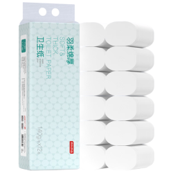 京东京造 羽柔绵厚 无芯卷纸140g*12卷提装 卫生纸巾厕纸