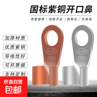 京喜 现货批发国标A级紫铜OT开口鼻铜接线耳朵电线电缆铜鼻子电缆铜鼻 国标加厚（300A）