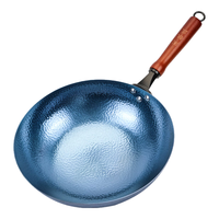 阎铁匠 炒锅(34cm、不粘、无涂层、铁、木把)