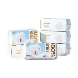 德佑 纯棉棉柔巾100抽6包干湿两用洗脸巾加厚加大一次性抽取洁面巾 纯棉洗脸巾100片*6包