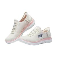 斯凯奇（Skechers）闪穿鞋Silp ins女鞋一脚蹬舒适耐磨运动休闲鞋150123 自然色/粉红色/NTPK 35