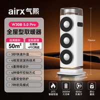 airx 取暖器家用暖风机叶电暖器立式热风机室内电暖气智能遥控轻音节能 W30B 白色
