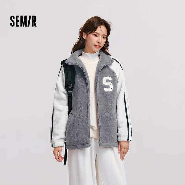 Semir 森马 外套男士简约夹克百搭通勤外套款 [女装A款]灰白色调00321 M