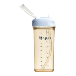 hegen 婴儿吸管杯9个月以上宝宝多功能水杯 330ml吸管杯（蓝色）
