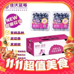 当季鲜果、评价很好！佳沃 云南花香蓝莓 14mm+ 125g*4盒
