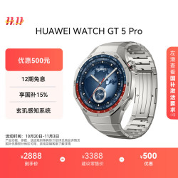 华为 HUAWEI WATCH GT 5 Pro 智能手表 46mm 钛空银 钛金属表带