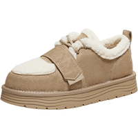 百思图25冬毛毛鞋棉鞋简约加绒女休闲鞋J5257DM5 卡其色/米色 38