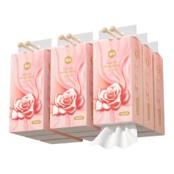 漫花 悬挂式抽纸纸巾4层加厚家用实惠整箱装挂抽厕纸面巾纸卫生纸批发 玫瑰花 4层 1000张*10提