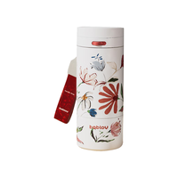 BABLOV花伴森保温杯女士 大容量高颜值咖啡杯 316不锈钢水杯子 双盖 庄园情诗450ml-双饮+分享盖