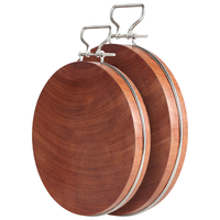 泰南老红铁木砧板切菜板实木家用案板防霉面板占板粘板菜墩圆形刀板 红铁木钢圈款 33*5cm