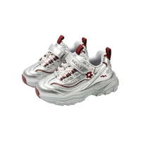 【复古绣花银色老爹鞋】24年秋季女童运动鞋闪亮休闲鞋跑步