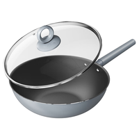 SANHO 三禾 LC30S6 炒锅(30cm、不粘、无涂层、铝合金、黛蓝青、配钢铲)