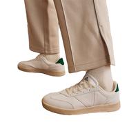 匹克德训鞋男鞋女鞋23春季新款板鞋情侣低帮革面轻便防滑耐磨休闲鞋 大白/草绿（女款） 36
