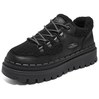 SKECHERS 斯凯奇 女鞋加绒保暖厚底增高复古百搭休闲鞋167902 BBK 37